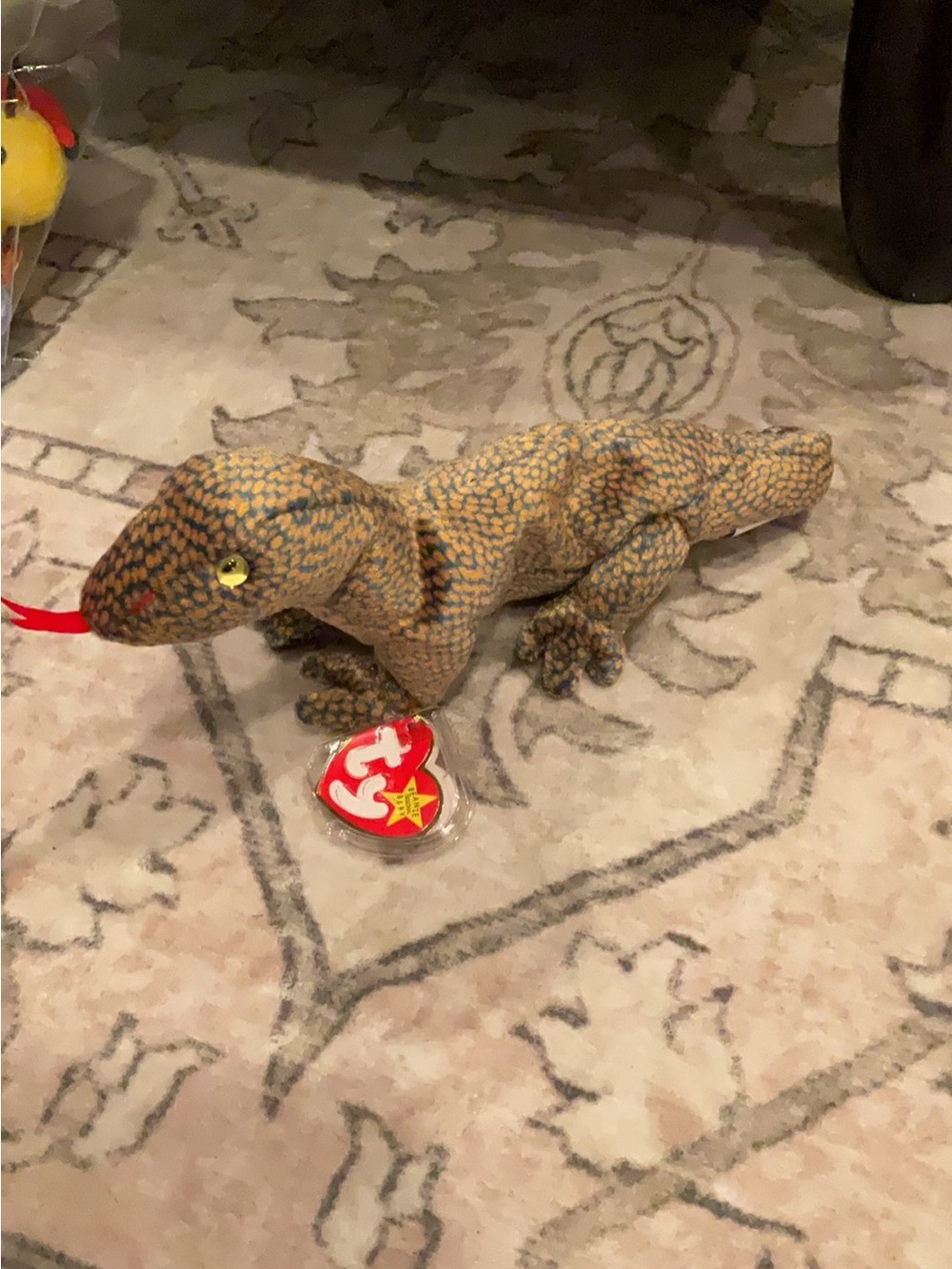 Ty beanie baby “scaly” monitor lizard Plush in Brown and Yellow Scales